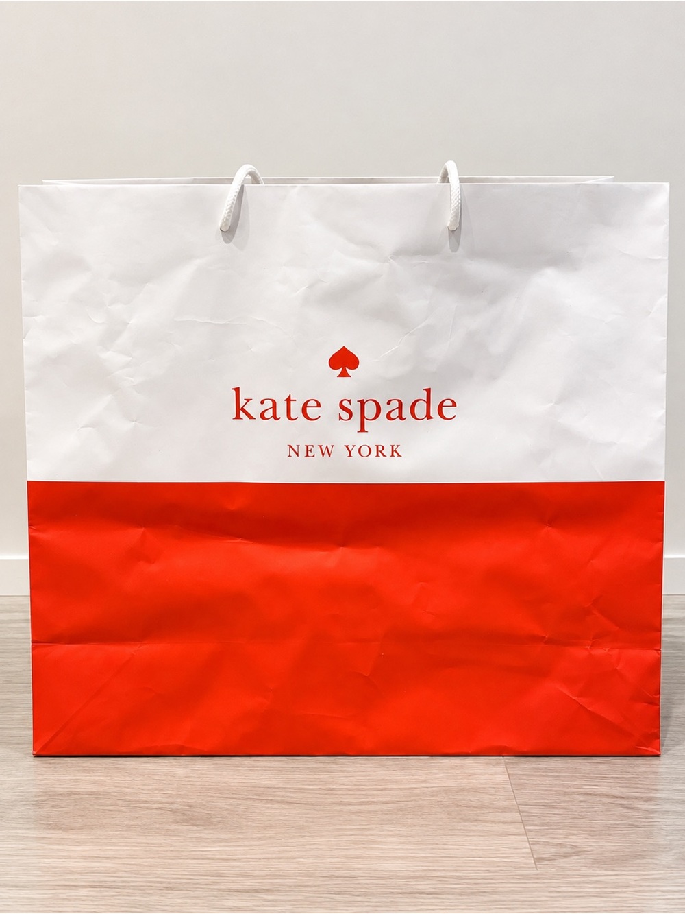 Kate Spade Large Paper Shopping Gift Bag Red White 18x16